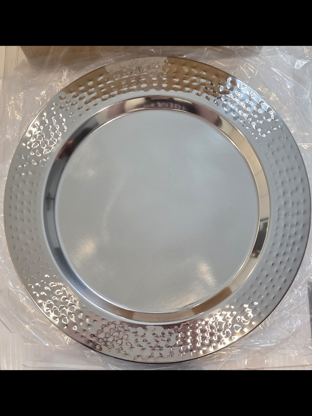 Colletta Home 13" Stainless Steel Hammered Charger Plates Set of 6